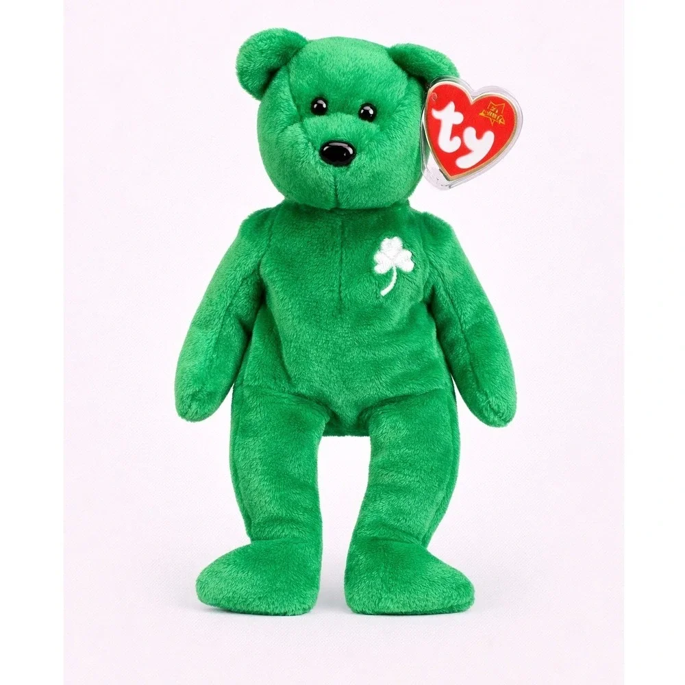 Ty Beanie Baby Erin Bear 1997 Green Shamrock Plush w Tag Vintage‎